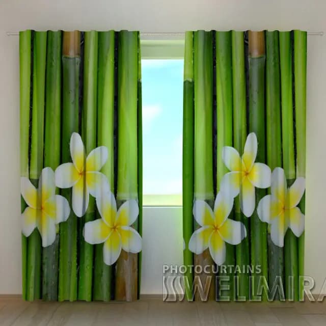 Fotogardin Bambu och plumeria