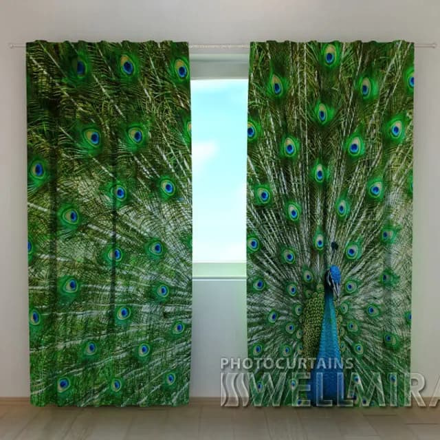 3D-gardin Vacker påfågel