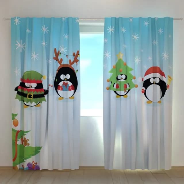 3D-gardin Julpingviner