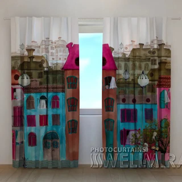3D-gardin Färgglad gata