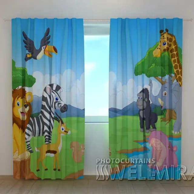 3D-gardin Söta afrikanska djur