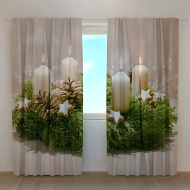 Fotogardin Dekorerad adventskrans