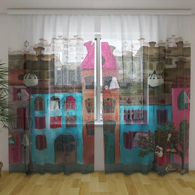 3D-gardin Färgglad gata