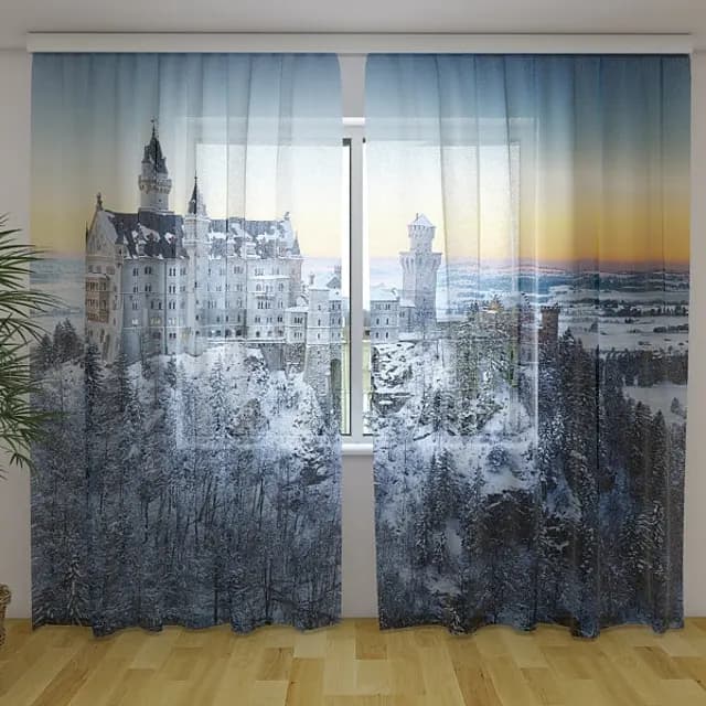 Fotogardin Neuschwanstein slott på vintern