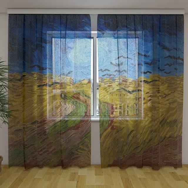 Fotogardin Vetefält med kråkor Vincent van Gogh