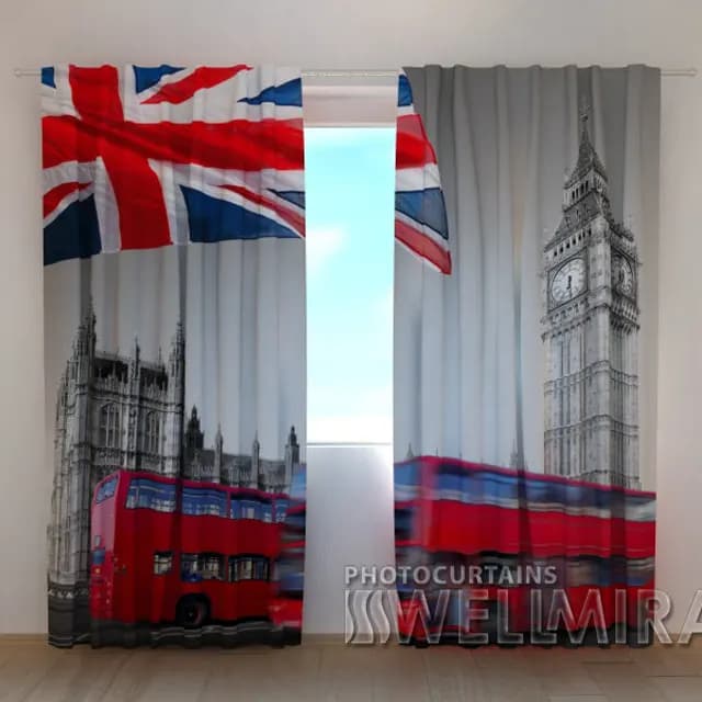 3D-gardin Flagga över Big Ben