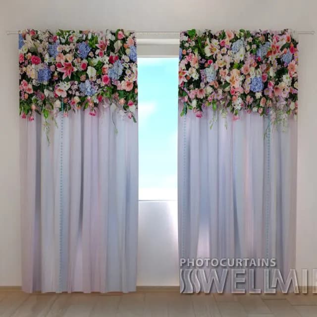 Fotogardin Blomsterlambrekänger. Fantasi