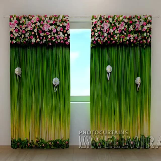3D-gardin Blomsterlambrequiner Harmoni
