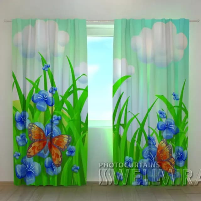 3D-gardin Fluffiga moln