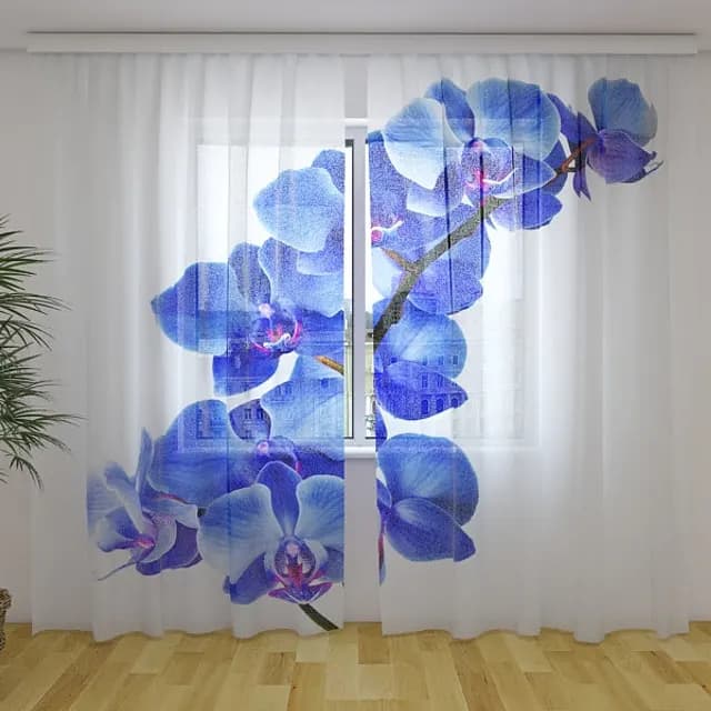 Fotogardin Blå orkidé