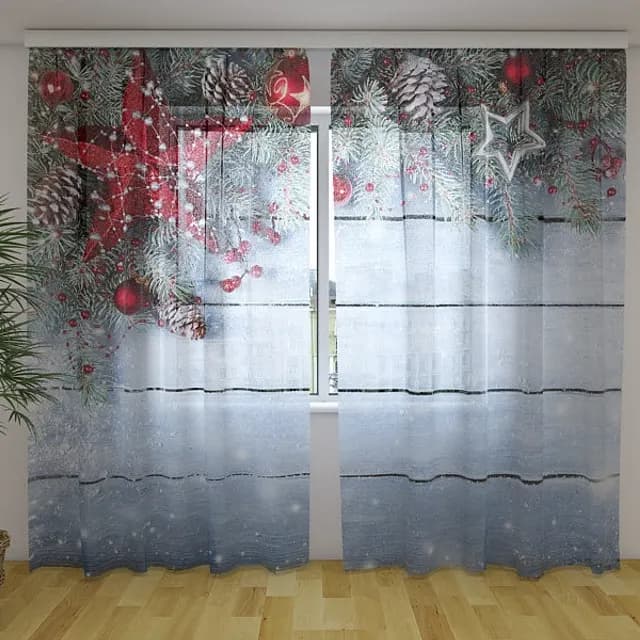Fotogardin Jul röd stjärna