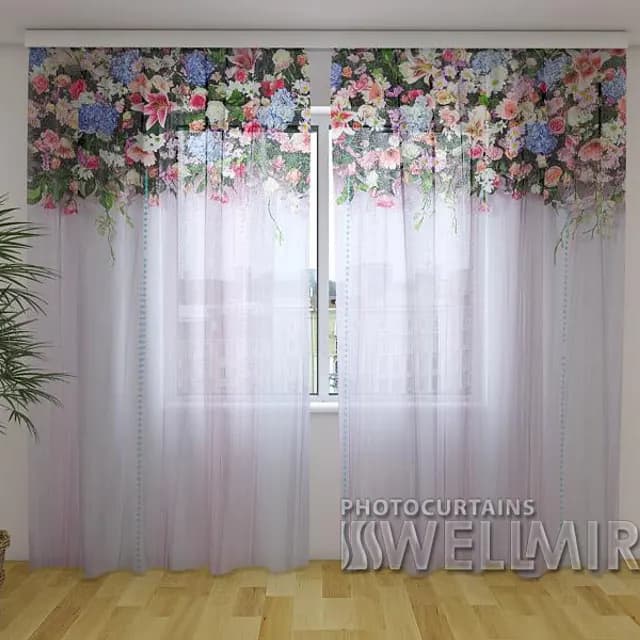 Fotogardin Blomsterlambrekänger. Fantasi