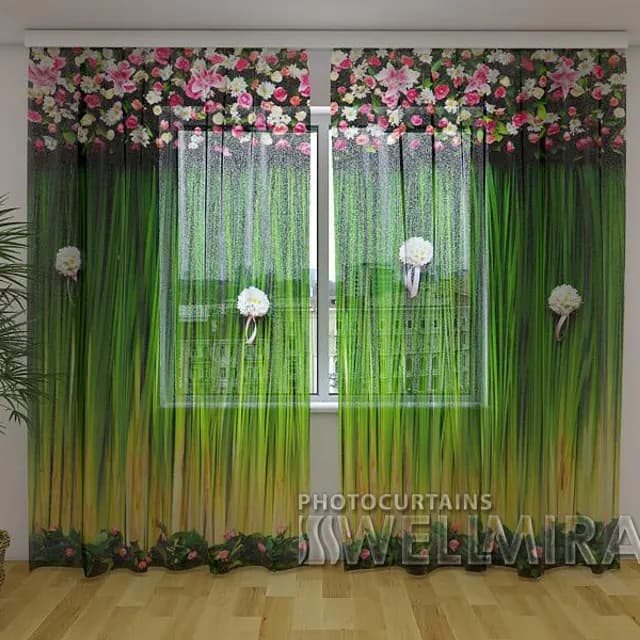 3D-gardin Blomsterlambrequiner Harmoni