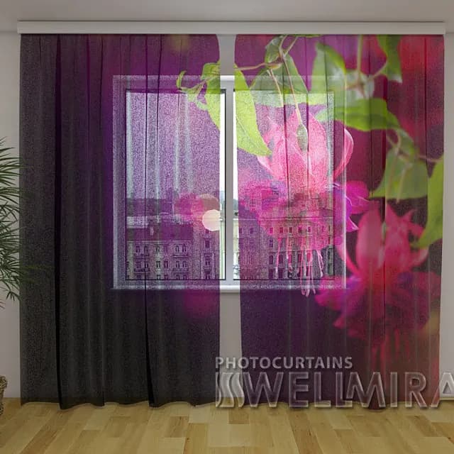 Fotogardin Fuchsiablommor