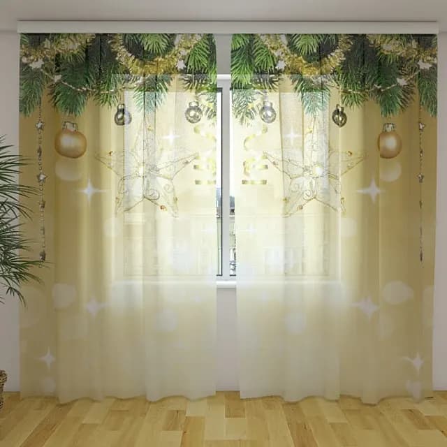 3D-gardin Gyllene glans