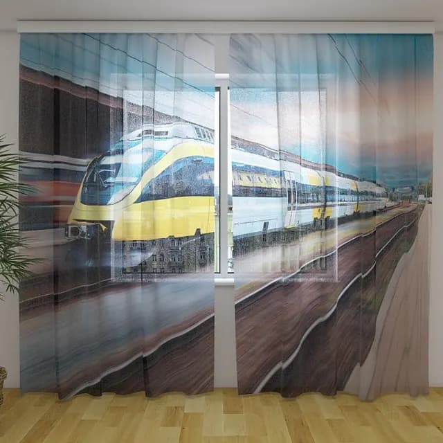 Photo Curtain High Speed Yellow Train
