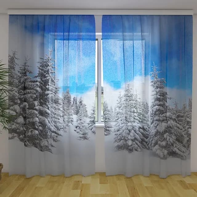 3D-gardin Vinter i skogen