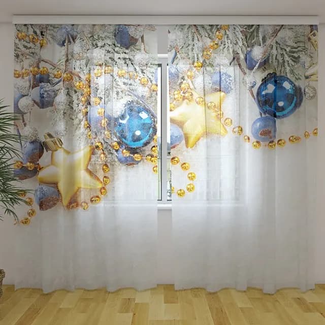 Fotogardin Juldekorationer på snön