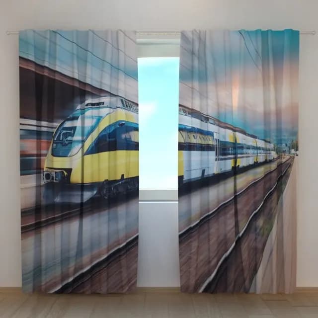 Fotogardin höghastighetståg gult
