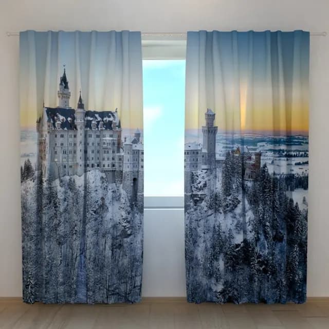 Fotogardin Neuschwanstein slott på vintern