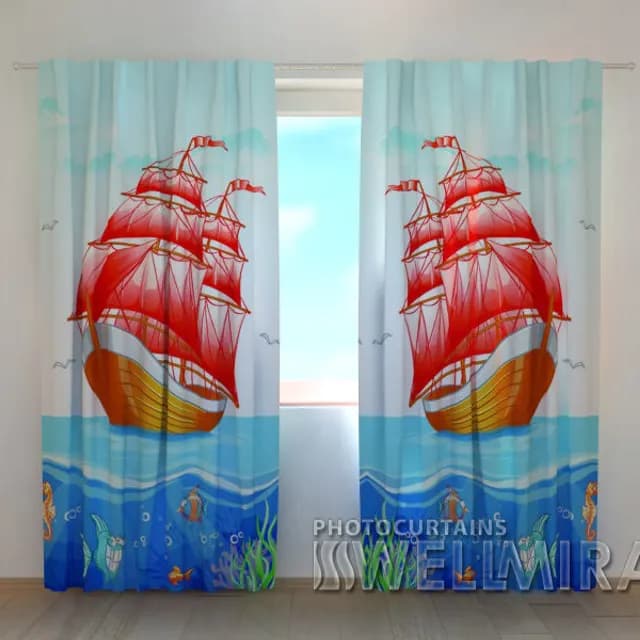 3D-gardin Scharlakansröda segel