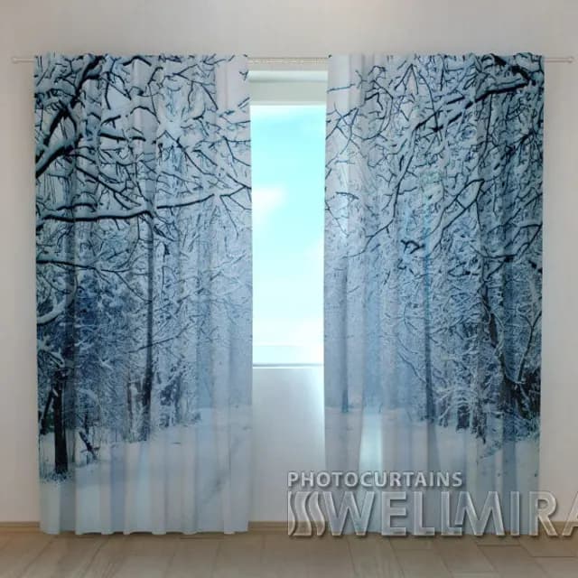 3D-gardin Snöig kväll