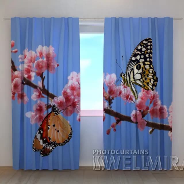 3D-gardin Två fjärilar