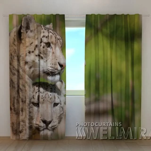 3D-gardin Två leoparder