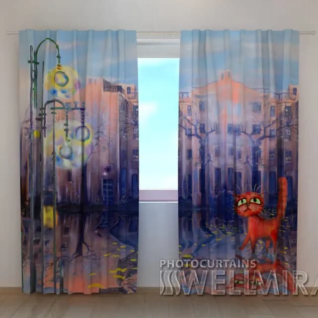 3D-gardin Akvarellkatt