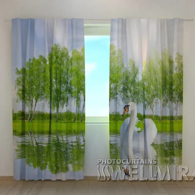 3D-gardin Vit svan