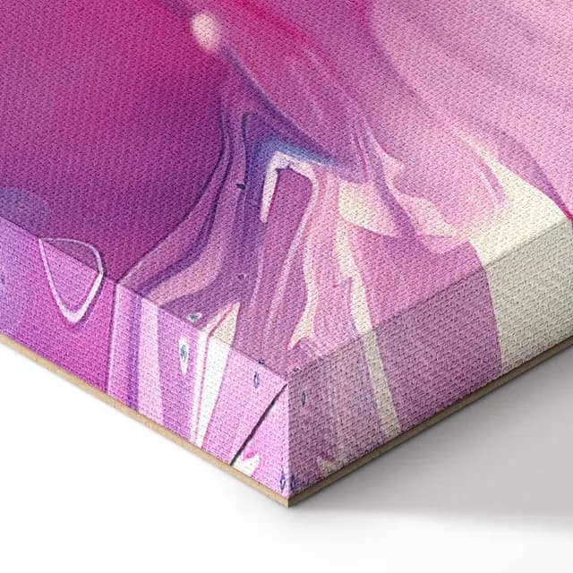 Canvas Print - Night Flows - Abstract Waves in Shades of Blue and Violet
