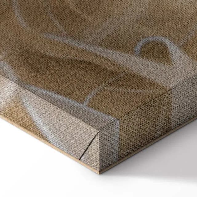 Canvas Print - Floral Ornaments Carved in Delicate Sepia and Brown Shades