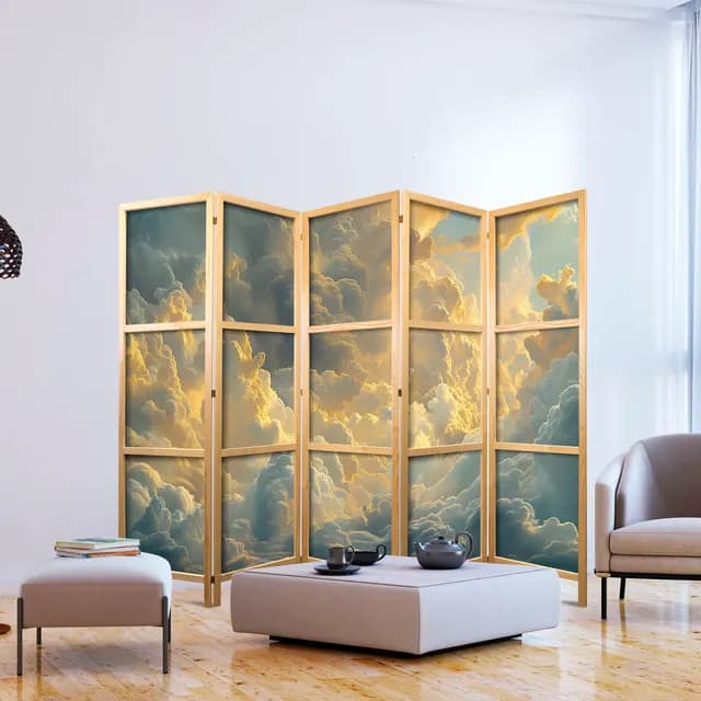 Room Divider - Last Breath of the Day: Clouds Illuminated by Evening Glow