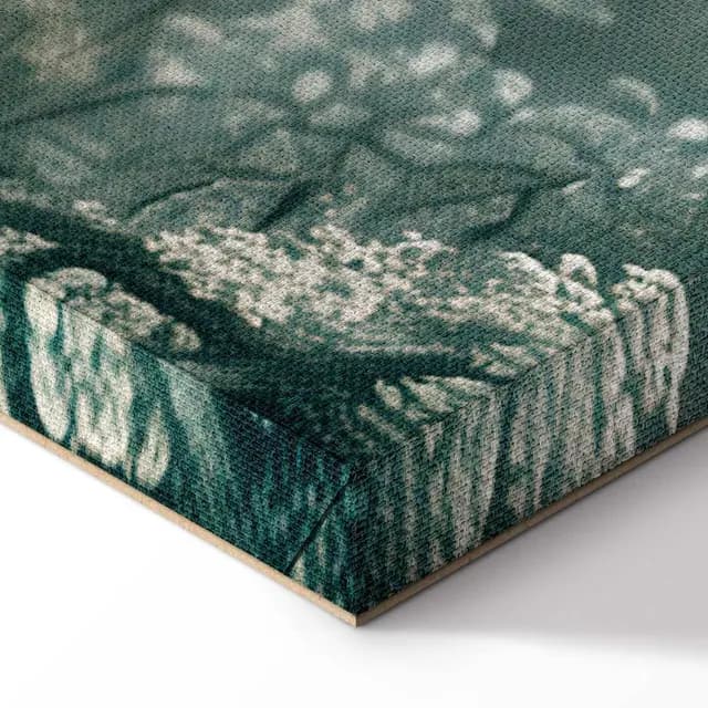 Canvas Print - View of the Park and Lake Retro Vintage Landscape in Greens