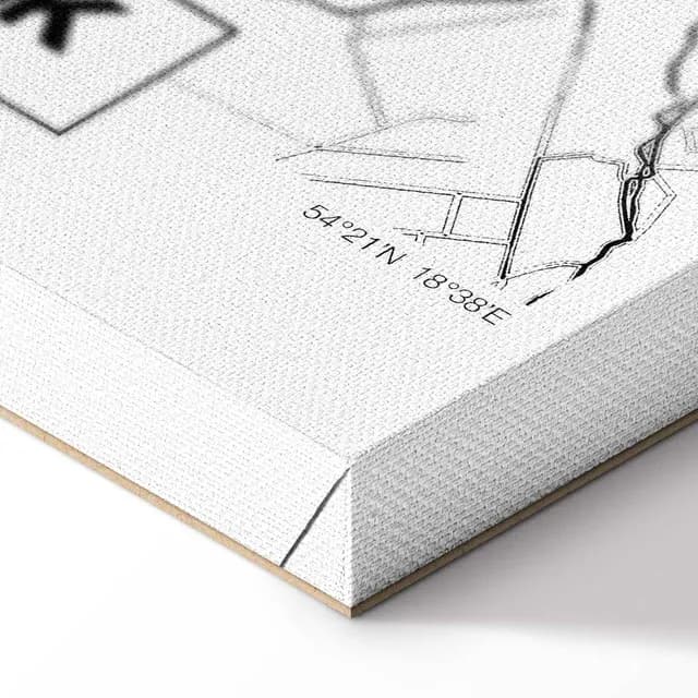 Canvas Print - City Plan: Gdansk (1 Part) Vertical