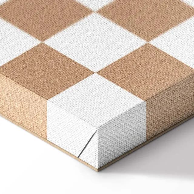 Canvas Print - Checkerboard Pattern - Brown-White Grid with a Subtle Noise
