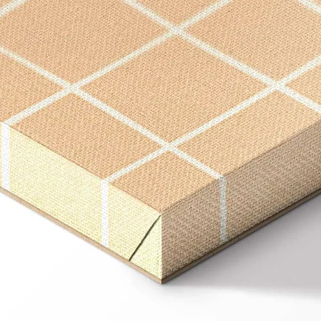 Canvas Print - Waving Lines - Creamy Grid on a Noisy Pastel Background