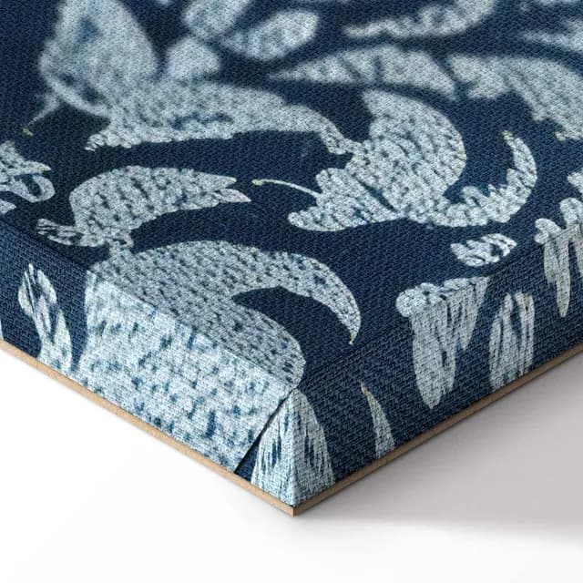 Canvas Print - Retro Ornament Decorative Motif in Worn Blues