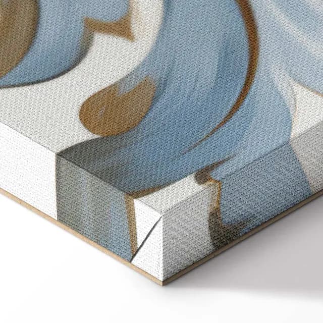 Canvas Print - Baroque Ornaments in Light Cream-Blue Hues