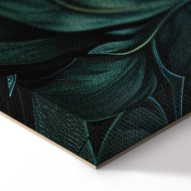 Canvas Print - Dark Green Victorian Leaves: Botanical Carved Composition