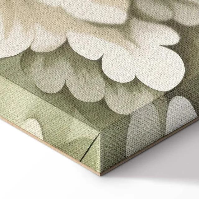 Canvas-taulu - Retro-vintagekukat herkissä kerma- ja vihreissä väreissä