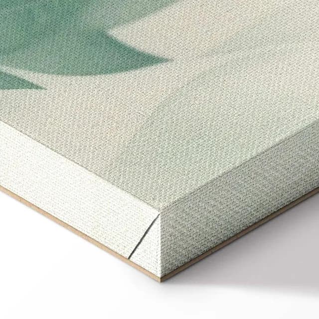 Canvas Print - Watercolor Botanical Motif Delicate Green-Beige Leaves
