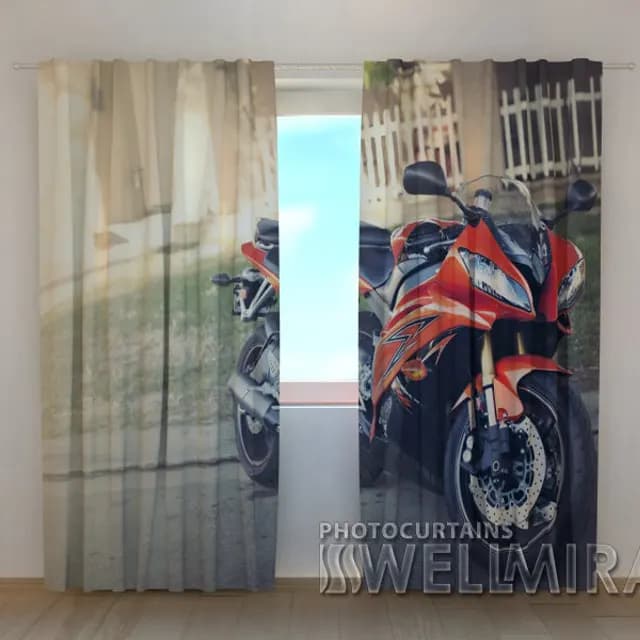 3D Gardin Röd motorcykel
