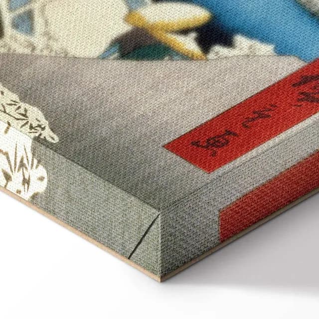 Canvas Print - Utagawa Hiroshige – Drum bridge and Setting Sun Hill at Meguro