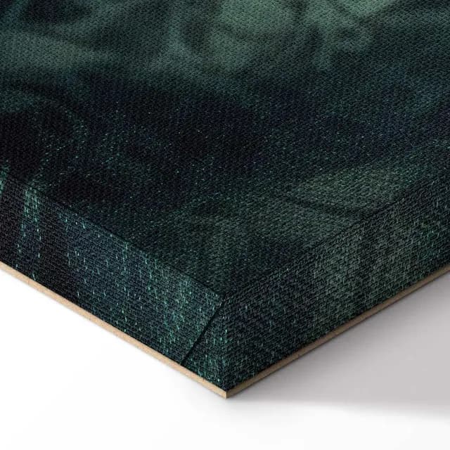 Canvas Print - Oriental Pattern Carpet: Emerald Ornaments and Worn Patterns