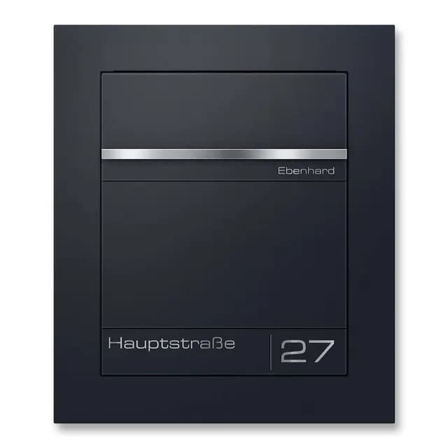 Recessed mailbox | with personalized engraving | RAL 7016 anthracite grey | Hugo 2